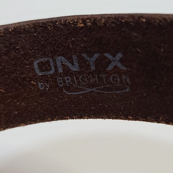 Onyx by Brighton Brown Braided Leather Belt Size 42 - Picture 2 of 7